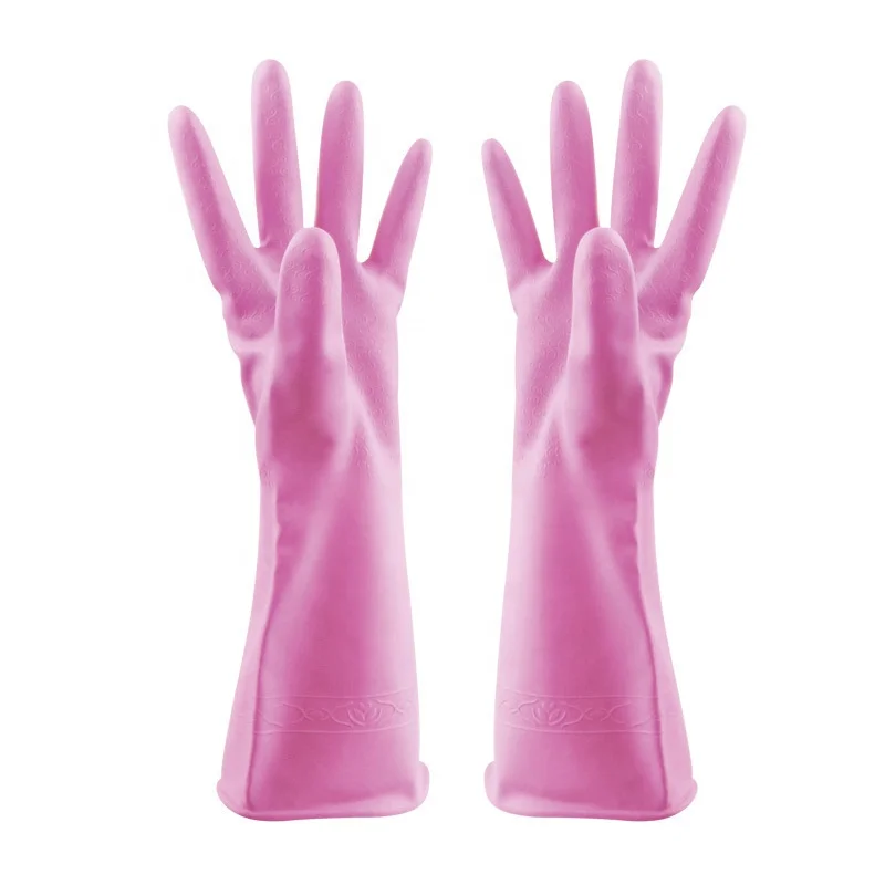 
high quality solid dishwashing pvc gloves rubber laundry household durable waterproof thin latex cleaning gloves 
