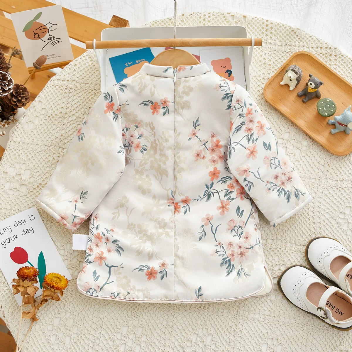 New arrival girls winter cheongsam baby Chinese Qipao Outfits warm thickened traditional dress