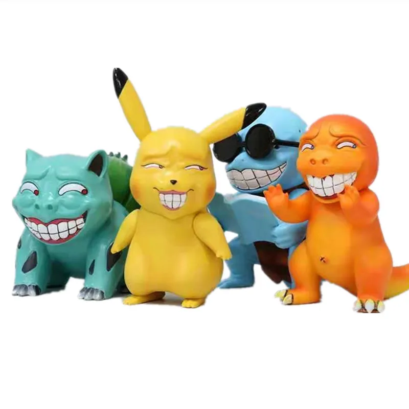 
Creepy filthy sleasy dirty expression Squirtle Charmander Bulbasaur Psyduck figure toy figurine 