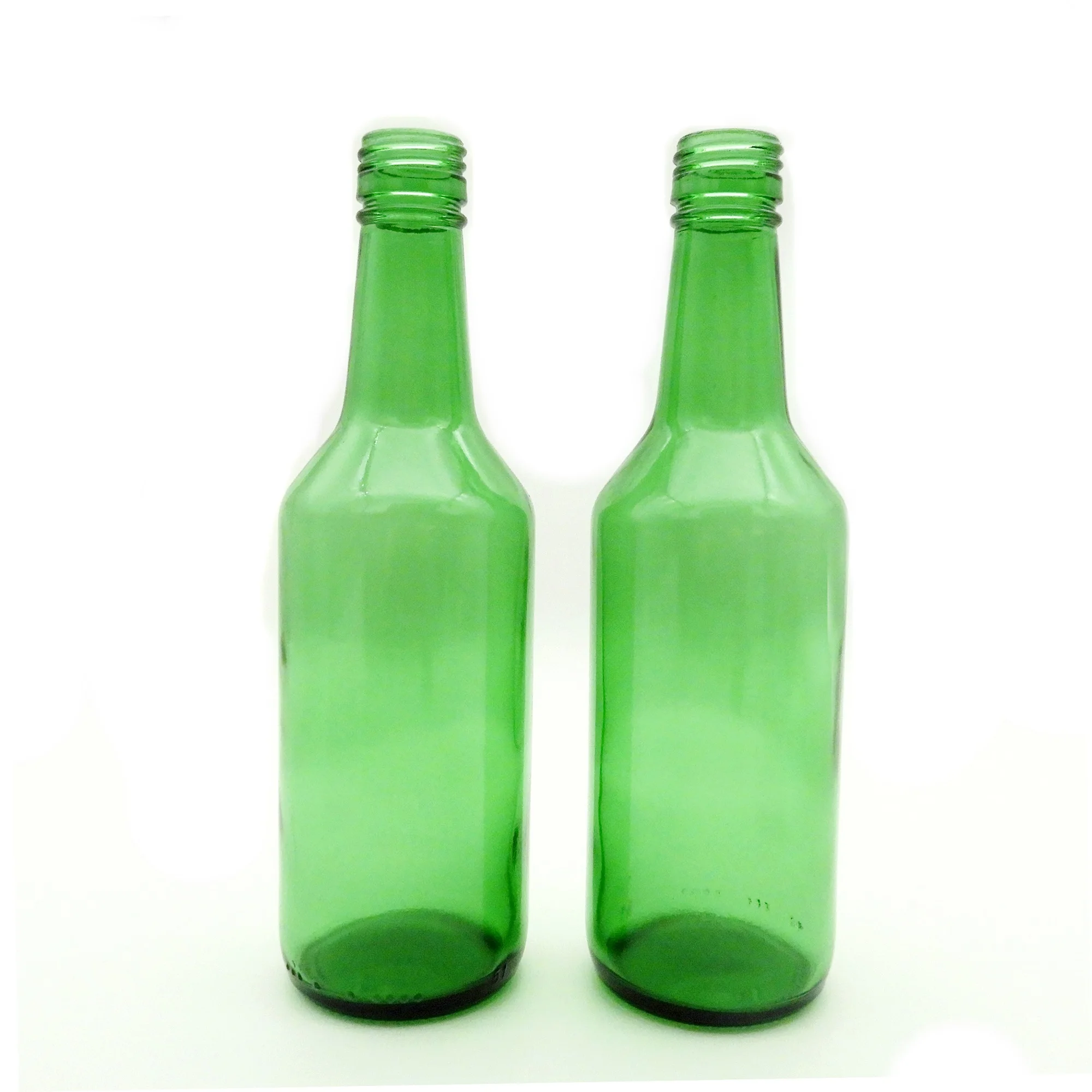Empty Green Liquor Soda Beverage Glass Bottles Korean Soju Bottle Wholesale