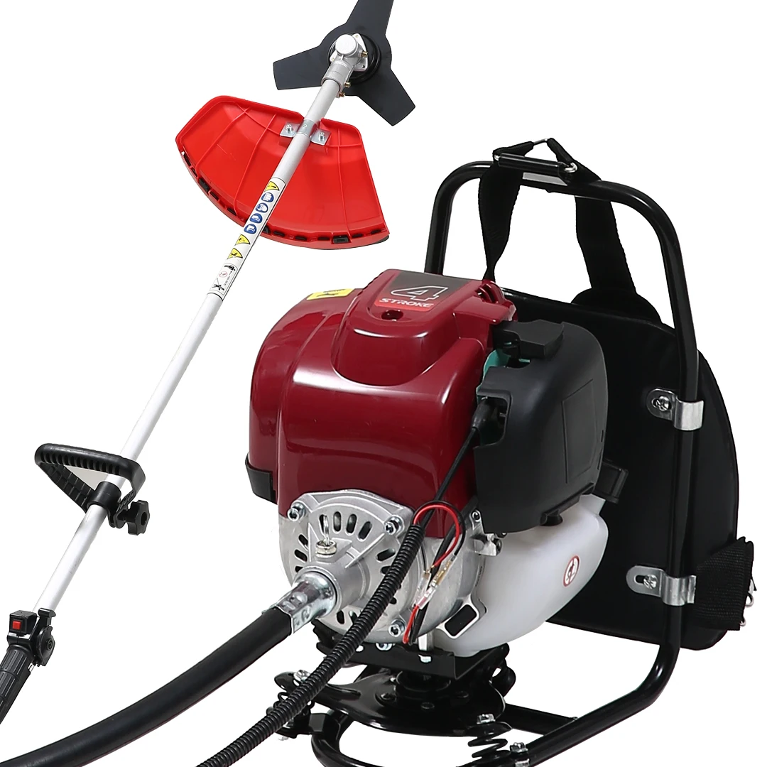 High performance 4 stroke petrol brush cutter and 35.8CC powerful lawn trimmer garden machine with robust attachments
