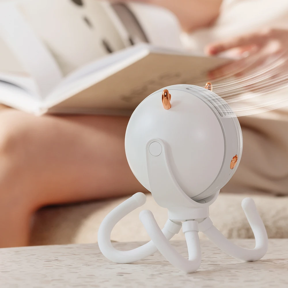 2022 New Battery Operated Portable Baby Stroller Fan Flexible Tripod Clip USB Handheld Personal Mini Bladeless Fan