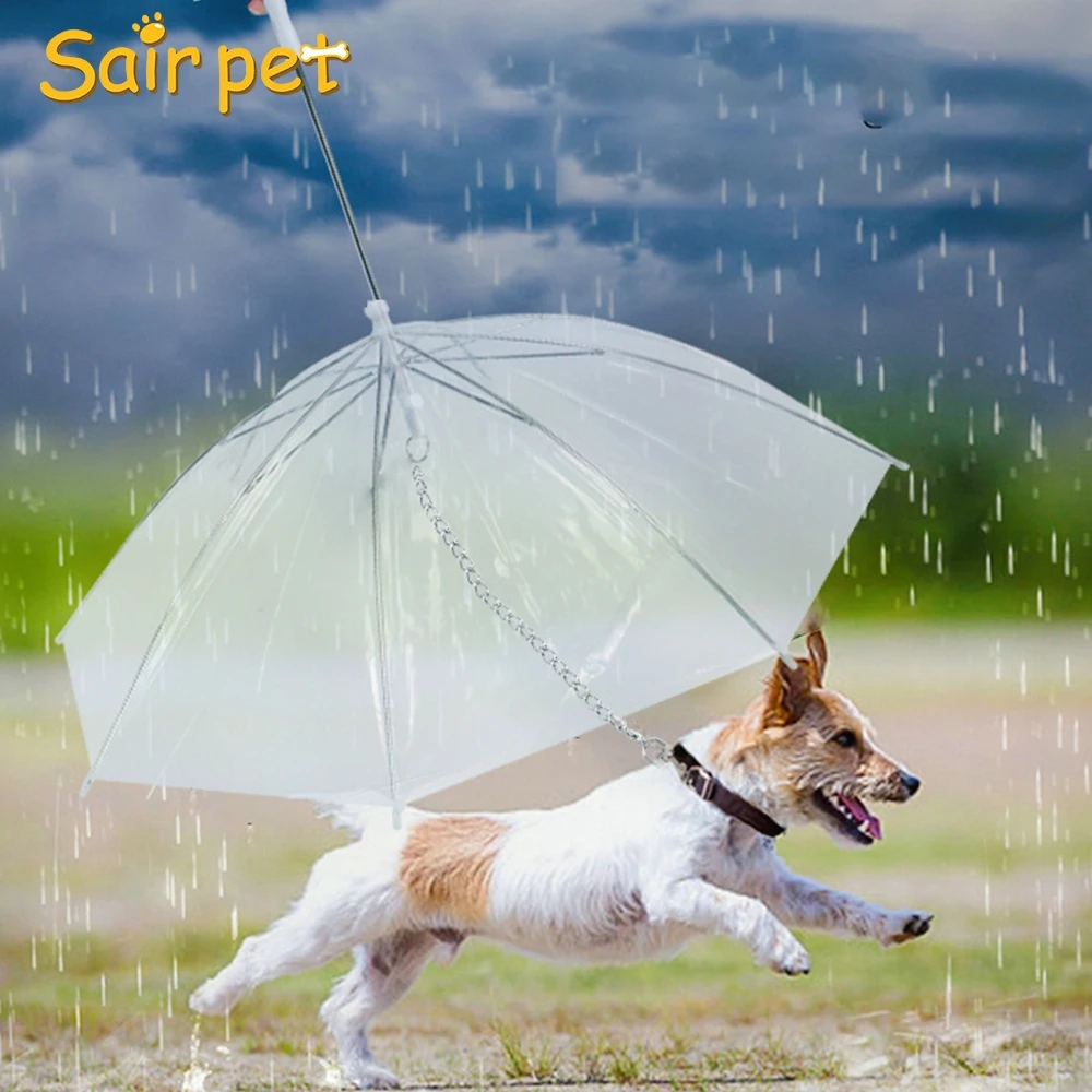 Wholesale Customized New Style Transparent Rainy Umbrella Waterproof Outdoor Dog Cat Pet Umbrella Made in China