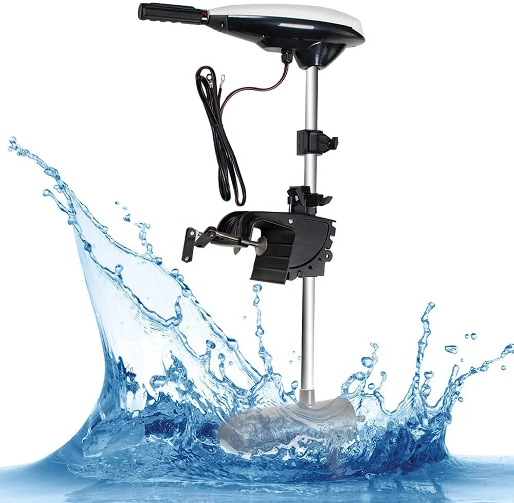 HANGKAI Heavy Duty 12V 65LBS Trolling Electric Boat Motor Outboard Thrust Motor Engine for Inflatable Boat