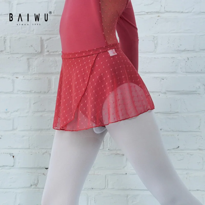 119243003 Baiwu New Arrival Kids Dance Skirt Mesh Wrap Ballet Skirt