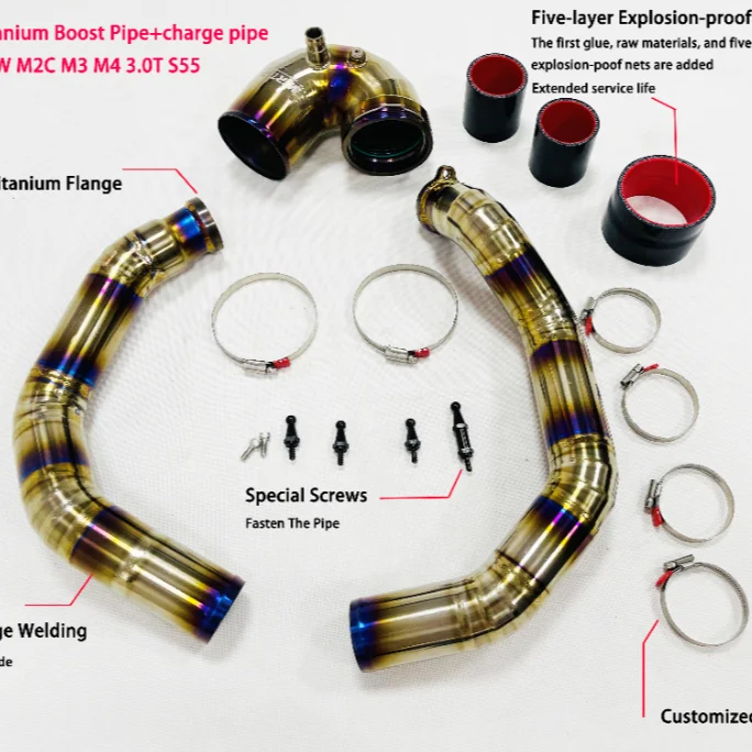  Mertop NEW Item Titanium Charge pipe Kits for B MW M3 F80 / M4