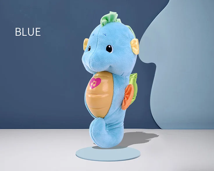 soothe and glow seahorse plush  pink and blue baby toy