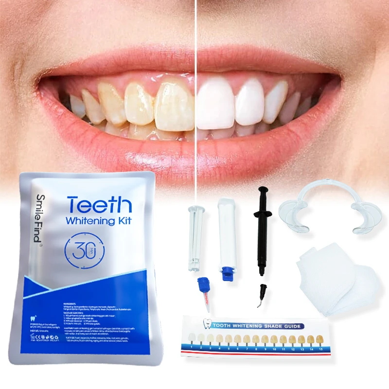 Custom Professional Kits Bleaching Oem Carbamide Peroxide Gels Teeth Whitening Gel 44% Office Dental Teeth Whitening Kit