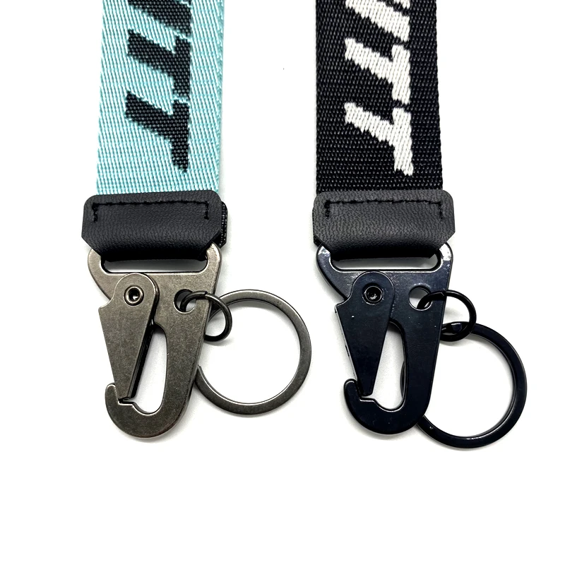 Custom logo printed sublimation strap wrist polyester keychain lanyard short key chain lanyards