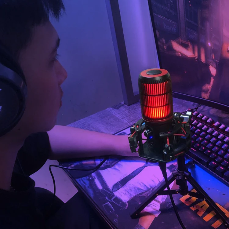 Конденсаторный микрофон RGB USB, креативный дизайн, микрофон для записи Youtube, игрового компьютера и онлайн-игр