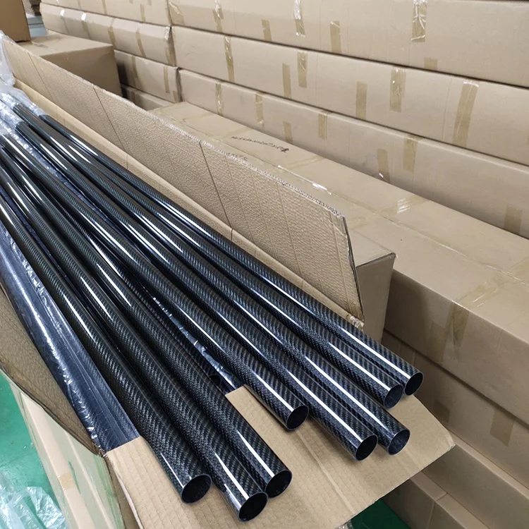 Manufacturer High Modulus 3K Carbon Fibre Round Tube/Pole/Pipe Custom Carbon Fiber Tube