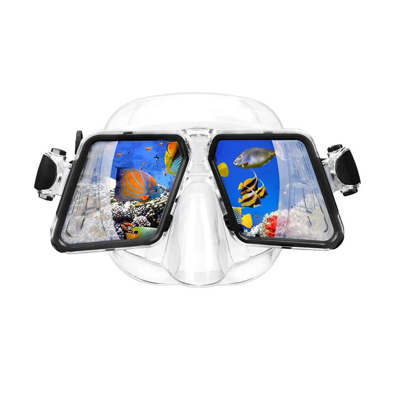 Factory Price Custom New Design Square Frame Snorkel Masks Cool Fashion Adult Diving Mask For Snorkeling