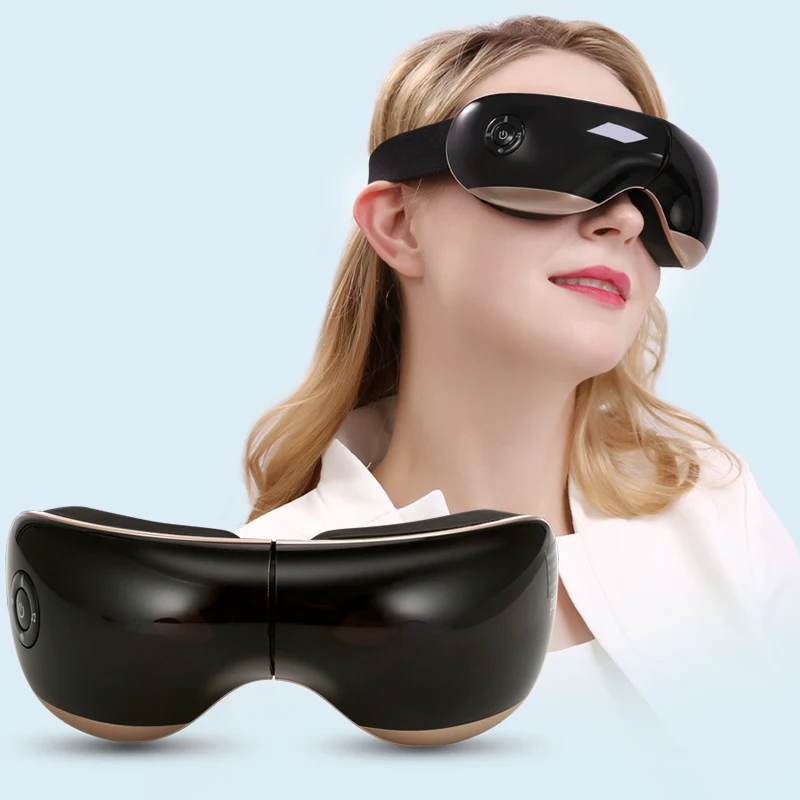 Pangao air pressure high frequency vibrating warm heated wireless eye massager with music