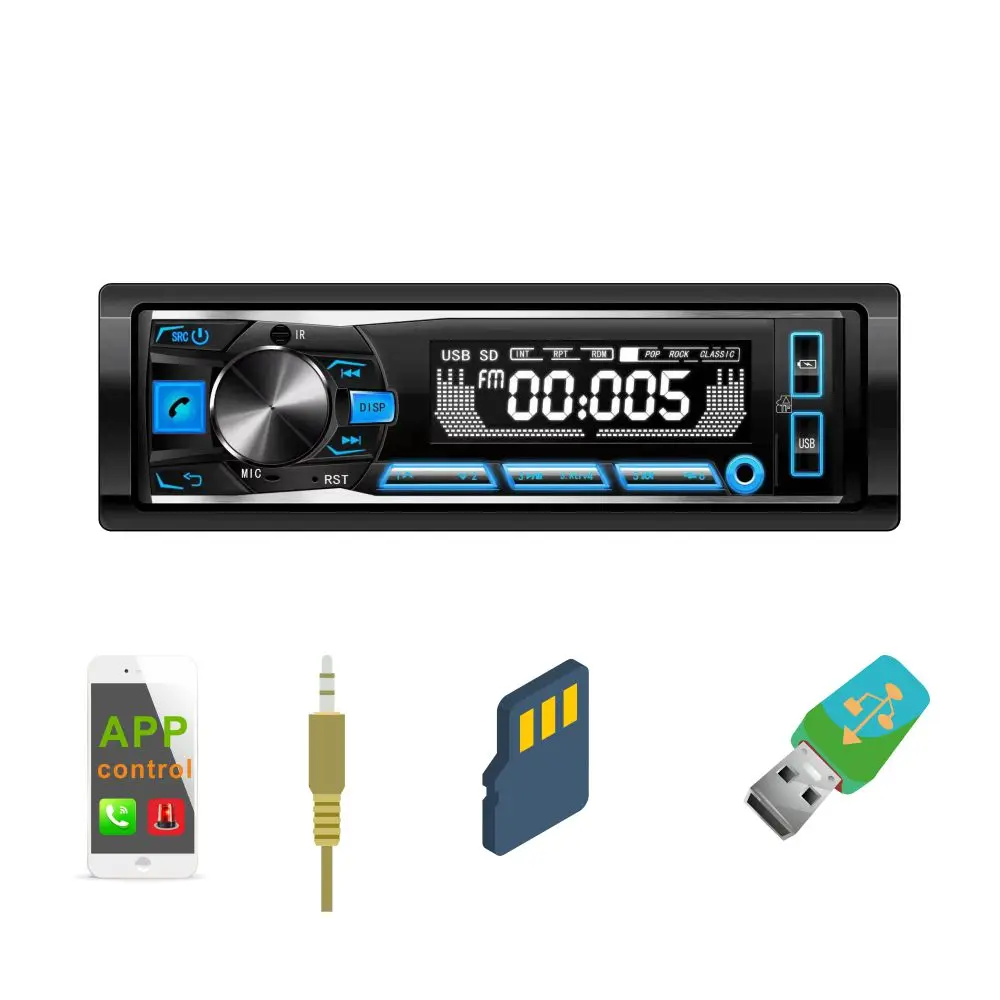 Один din 2000 Вт fm-передатчик хинди песни Бесплатный автомобильный mp3-плеер