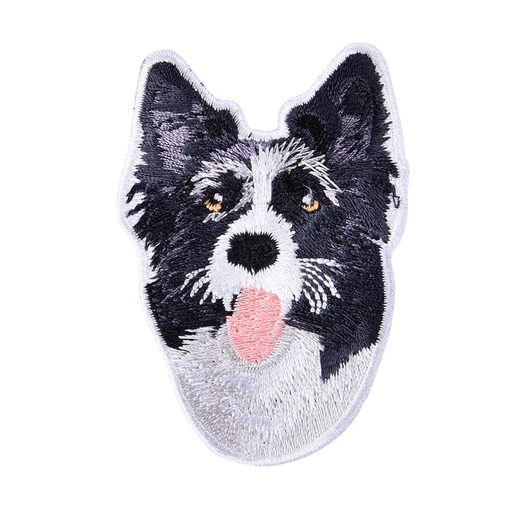Wholesale Custom Fabric Dog Patch 3D Embroidery Patches For Clothes