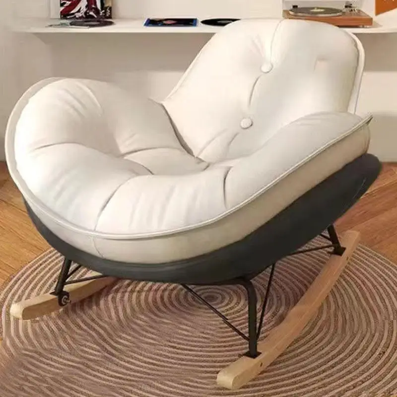 Home Leisure Chair Lazy Sofa Can Lie Down And Sleep Rocking Chair Net Match Color Balcony Side Sofa Chair Single Recliner