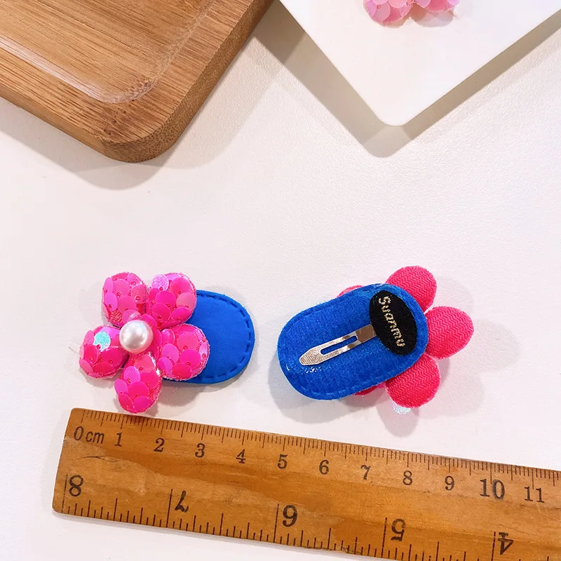Korean Style Small Sequin Flower Hairpin Cute Children 3cm Mini Sequin Flower Hair Clip