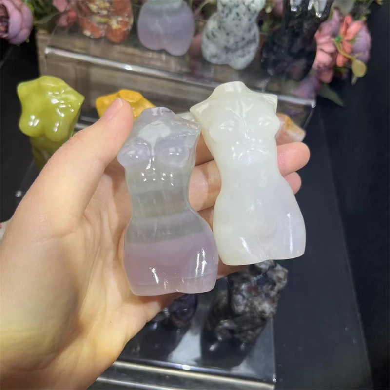 Wholesale healing crystals carvings natural crystal lady body crystal models for healing