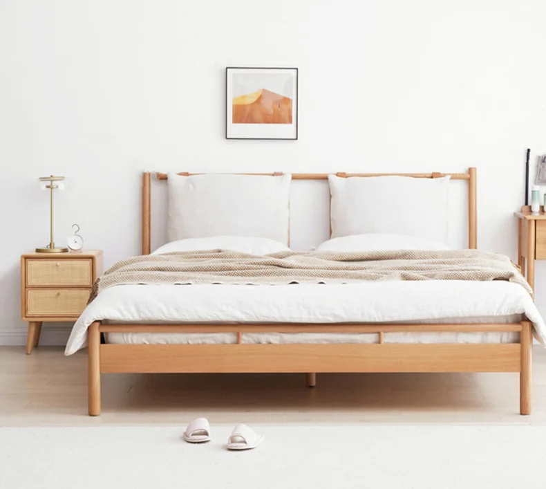 New hot selling low price solid wood bedside table sofa side cabinet rattan locker storage small cabinet furniture wholesale