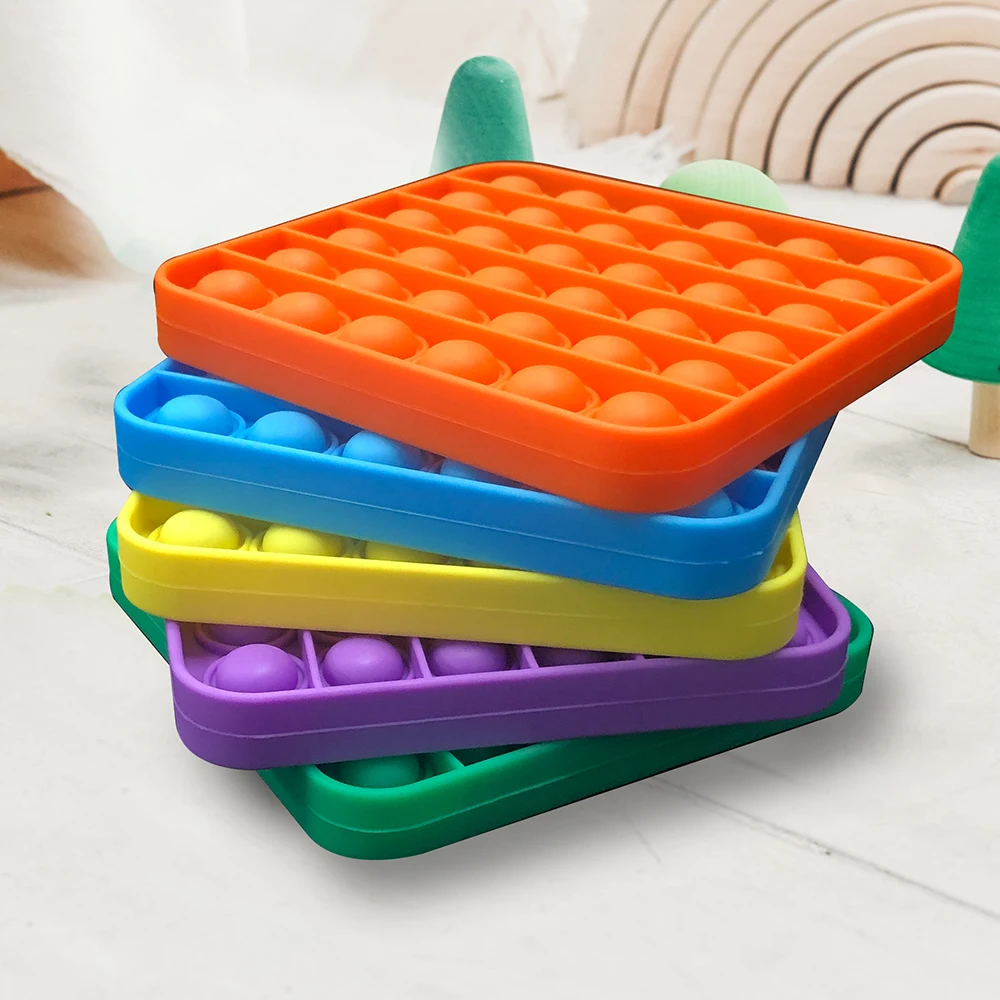 Круглая квадратная силиконовая сжимаемая игрушка для детей мягкая игрушка для снятия стресса поп-игрушки