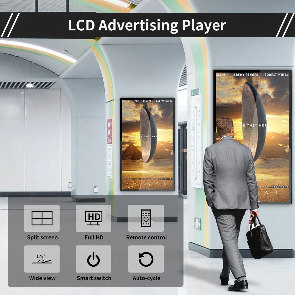 43 Inch LCD Mall Advertising Interactive Players Ultra Slim Black Kiosk Led Screens Indoor SDK P5 Led Sign Rgb Full Color Indoor