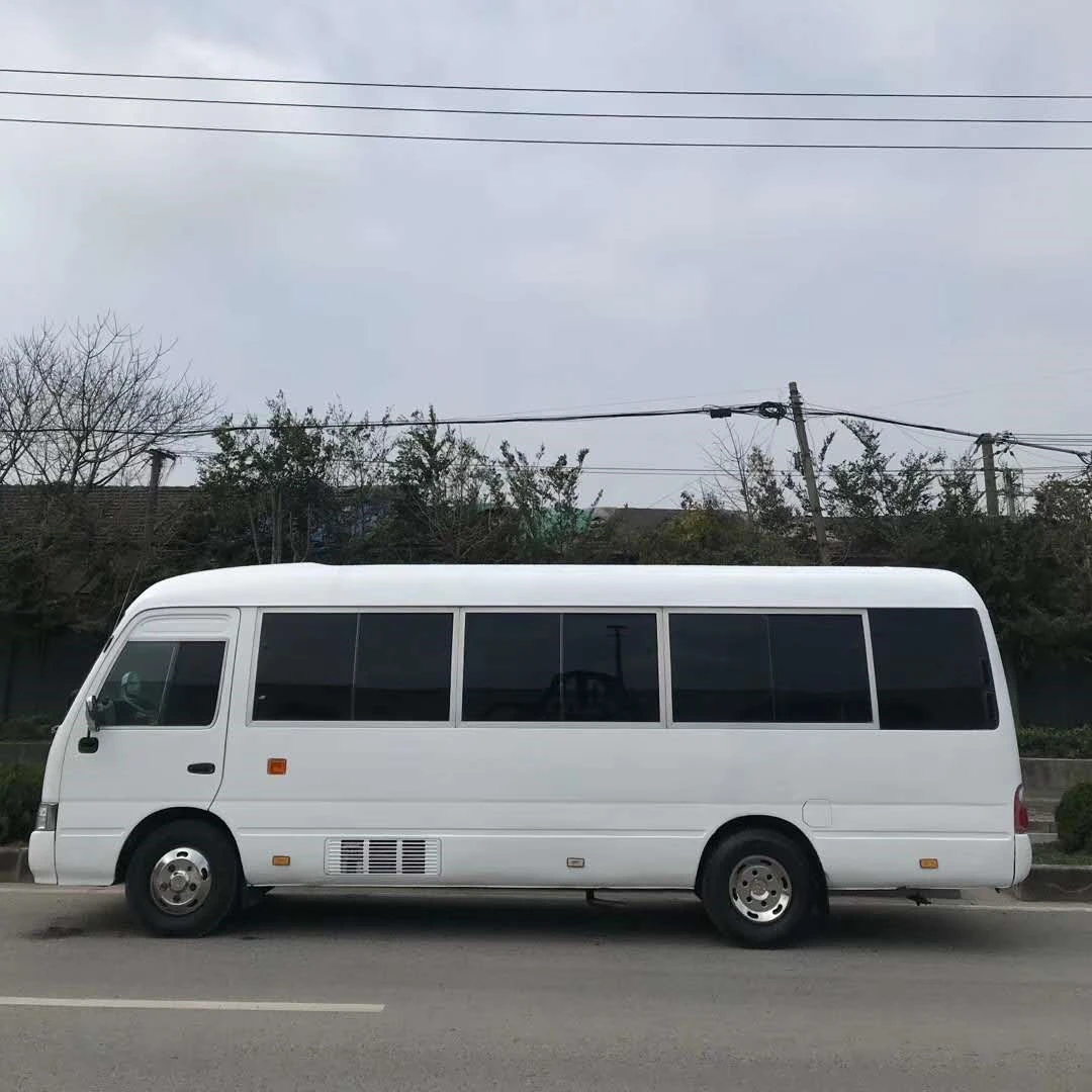 Japan Used Cars Cheap Used Toyotai Coaster bus diesel engine Air conditioner Used Mini Coach bus for sale