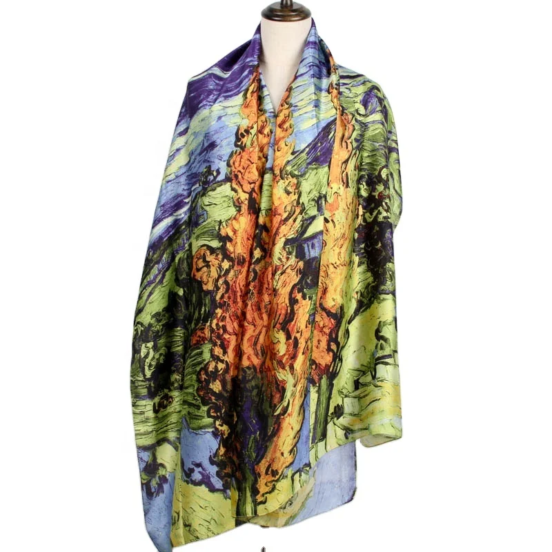 Trendy sand portable beach mat towel big scarf shawl for women cape premium Satin silk printed pakistan Turkey shawls