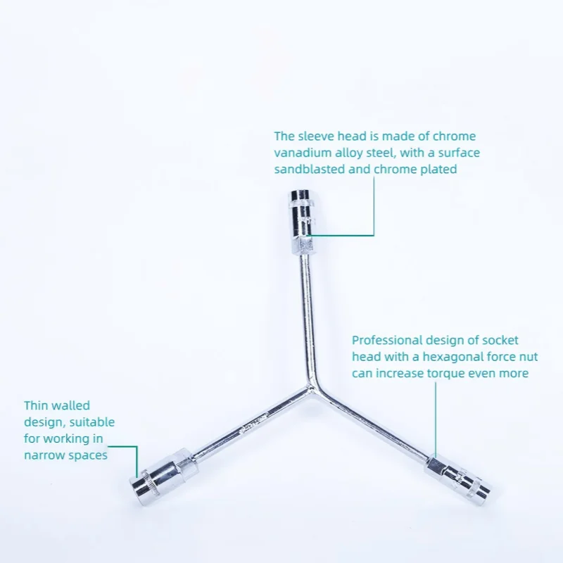 Shandong Jinggong Chromium Vanadium Steel Y-shaped Trident Sleeve (10x12x14mm) - Powerful Multi purpose Tool Set