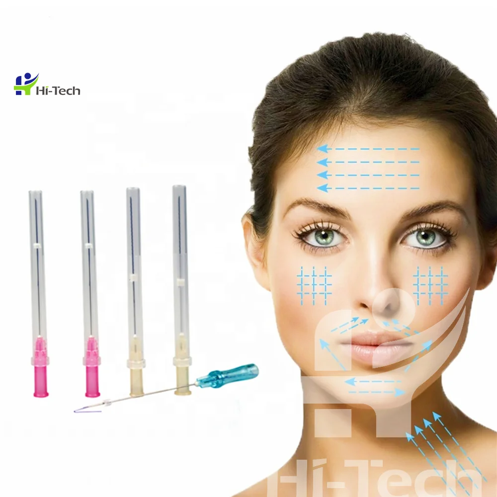 Wholesale Charmost Fishbone Pdo/pcl Thread 18g 100mm Cannula Barbs Thread Lift Face Pdo Surgical Suture Needle