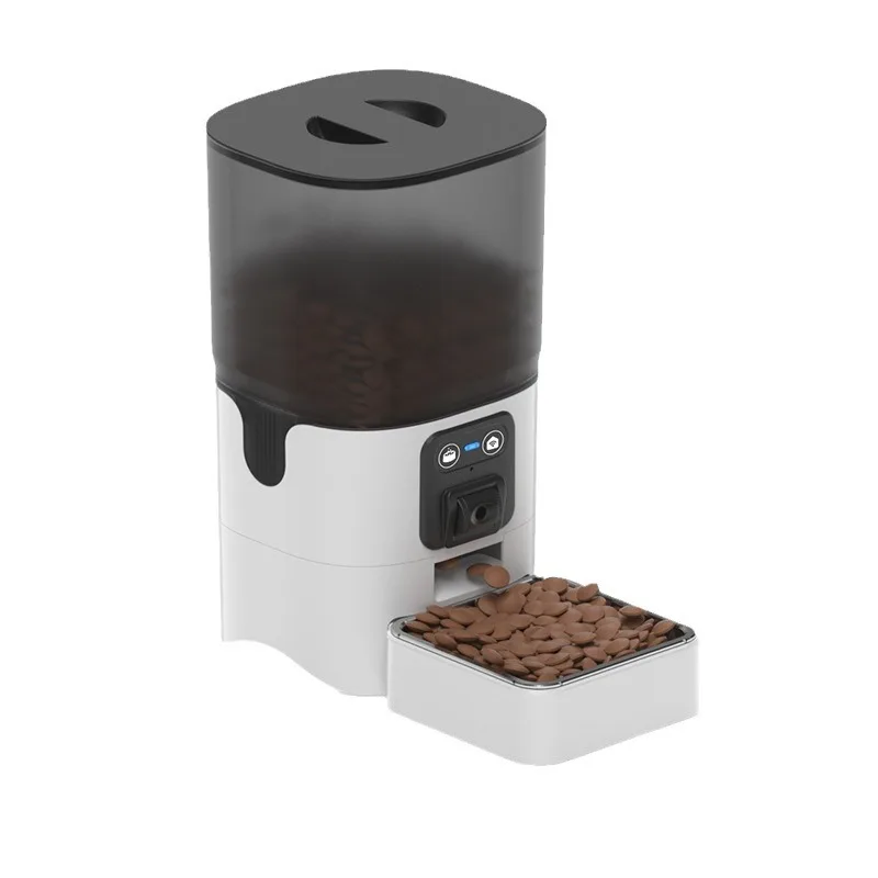 6L Rotatable HD Camera Smart Automatic Pet Cat Food Dispenser Detachable Pet Dry Food Feeder with Timer
