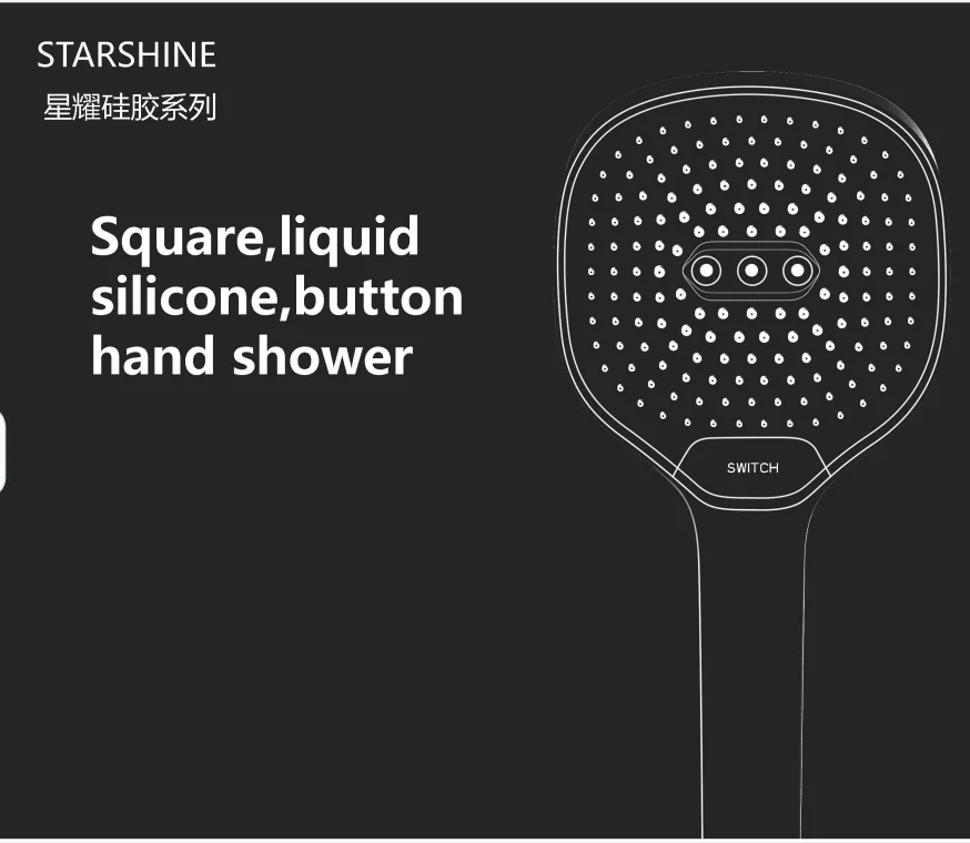 Reset Button Select High Water Pressure  Bath Handheld Shower Head with Jet Washing