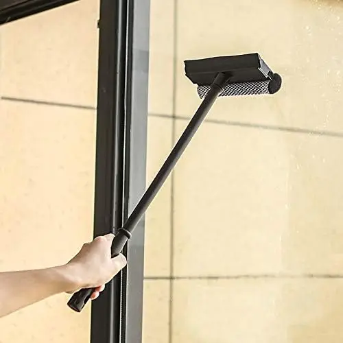 2-in-1 Telescopic Window Squeegee Cleaning Tool Auto & Windshield Sponges Window Cleaning Rubber Squeegee