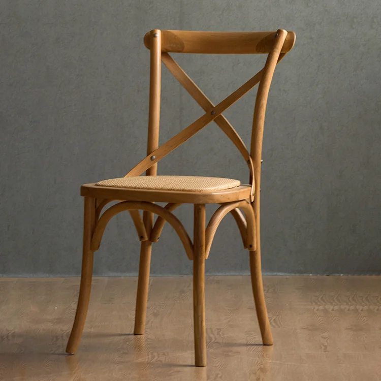 
Back Cross Dining Wooden Room Wood French Design Upholstered Furniture Antique Wholesale High Cheap Restaurant Chair 