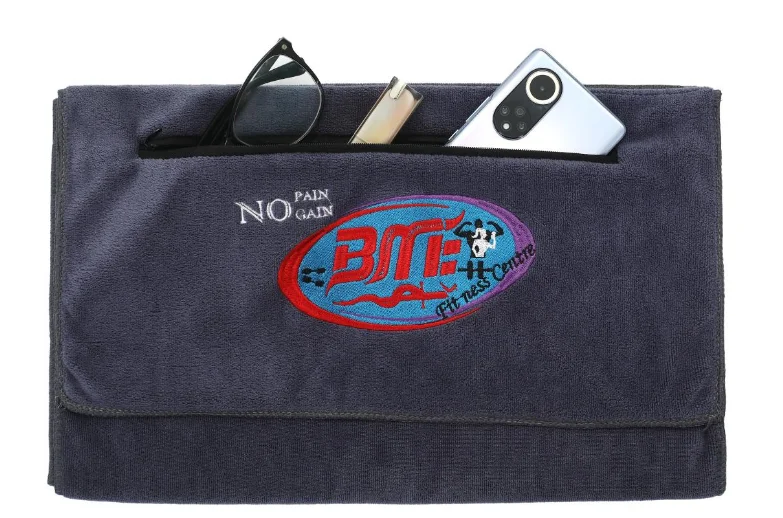 AILUOHA hooded gym towel for sport equipment microfiber towel for bench use gym towel with hood zipper pocket