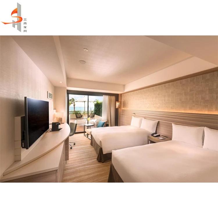 Sanhe Customized Hot Design 4 Star Hotel Furniture Hotel Room Bedroom Set