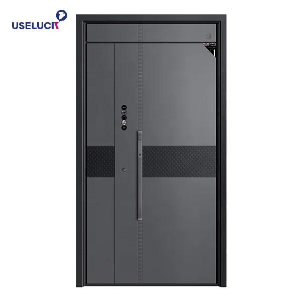 Modern Main Entrance Metal Steel Front Door for Home Villa Apartment House Shops Exterior Interior Metal Gate External Entry