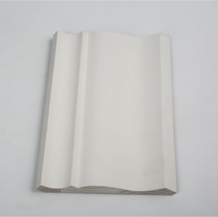 Factory price white gesso coated wood crown molding for house decoration