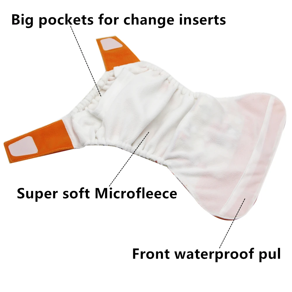 Asenappy Baby One Size Heavy Duty Hook Loop Reusable Baby Cloth Diapers