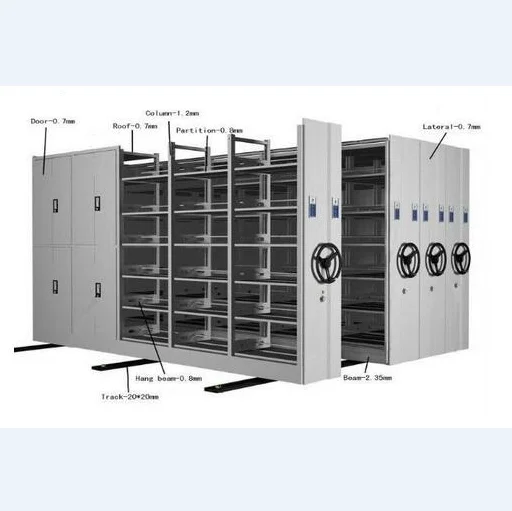 Commercial office furniture Custom Intelligent Compactor Mobile shelving System Storage Archive Filing Cabinet