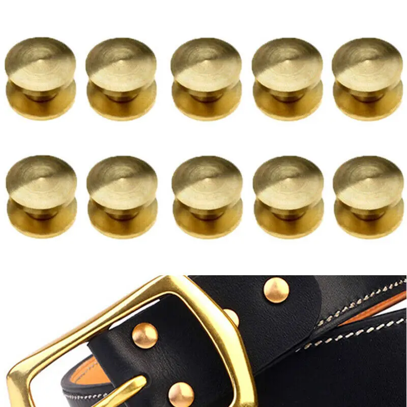  Набор из 50 винтов для ремня кожевенного ремесла латунных заклепок головки-гвоздики бумажника круглых кожаного