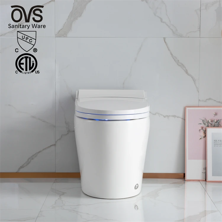 Ovs Sanitary Wares Automatic Bidet One Piece Toilet Modern Bathroom Ceramic Wc Intelligent Smart Toilet With Remote Control