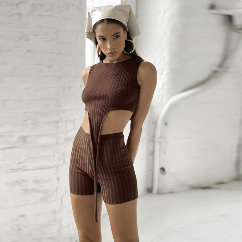 Wholesale New Design Two Piece Set Hot Night Mini Clothes Women pants