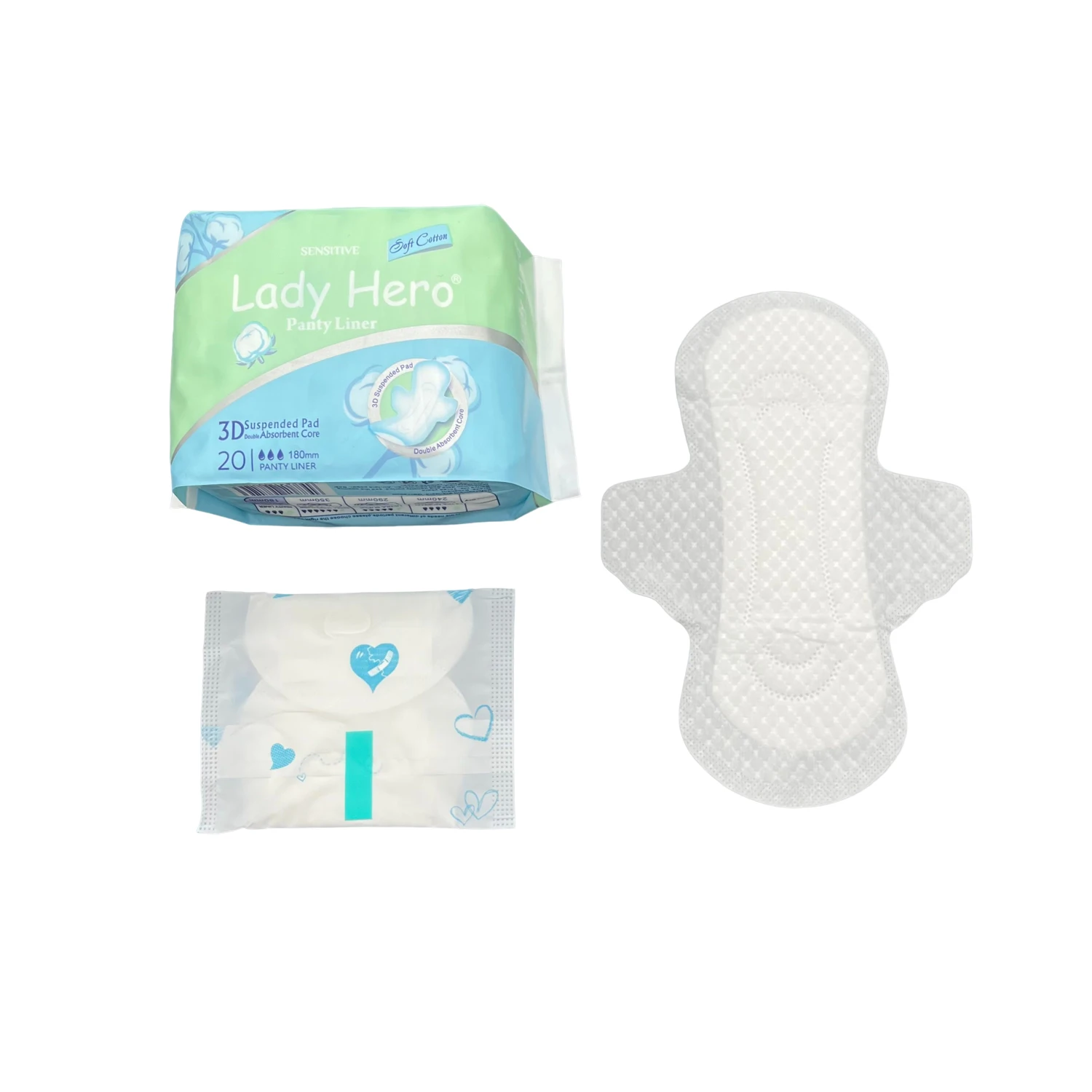 Organic Cotton Feminine Hygiene Products Lightweight and Discreet Protection Panty Liner sanitary pads wings Women