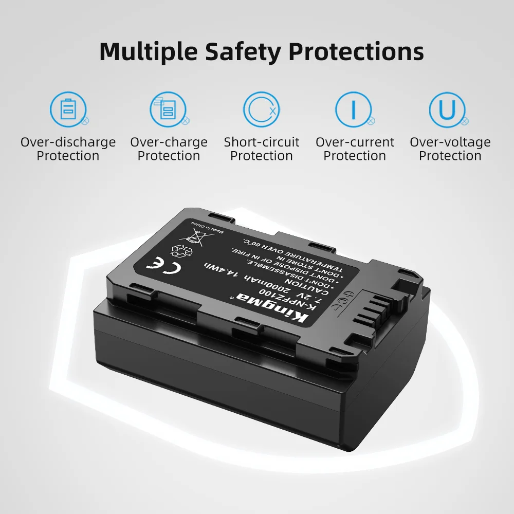 KingMa NP-FZ100 2000mAh Rechargeable Digital Battery NP-FZ100 7.2v Digital Batteries for Sony A5000 A6300