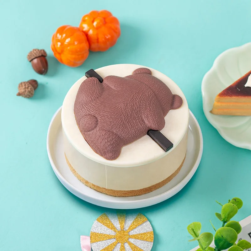 New Design 4 Inches Bear Bouncy Pudding Silicone Mousse Cake Mold for Mousse Making