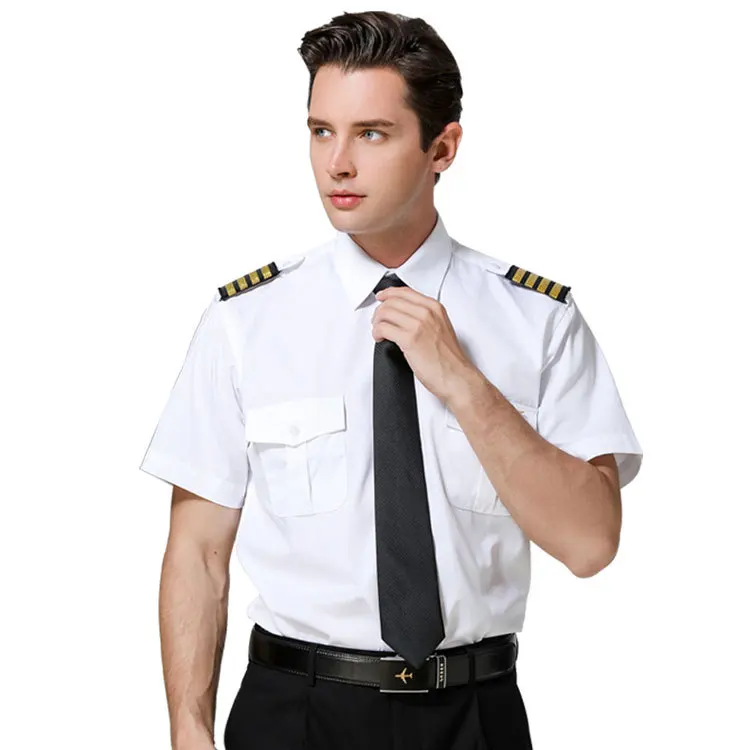 Wholesale cheap price Professional airline aviation flight crew formal first officer shirt pilot captain blazer shirt suit