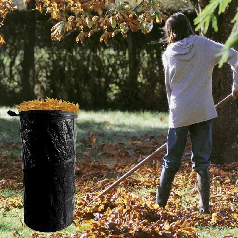 Collapsible Trash Can - Pop Up Outdoor Portable Garbage Bag Holder with Zippered Lid - Recycle Bin for Camping garden bag