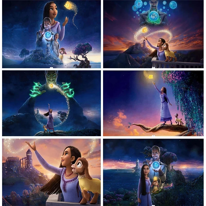 Asha Wish Movie Backdrop Princess Asha Birthday Party Decorations Banner Goat Wish Kingdom Wishing Star Photography Background