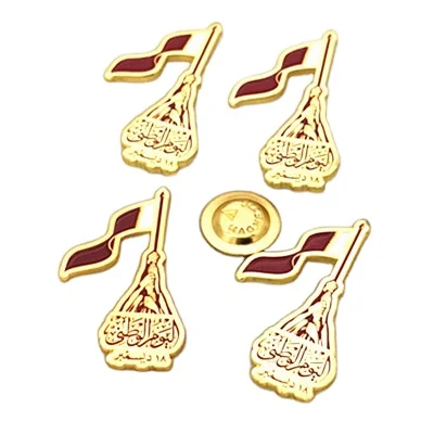 Wholesale Custom Logo Design Good Quality Car Badges Emblems Qatar National Day Gifts Round Shape Pin Badge
