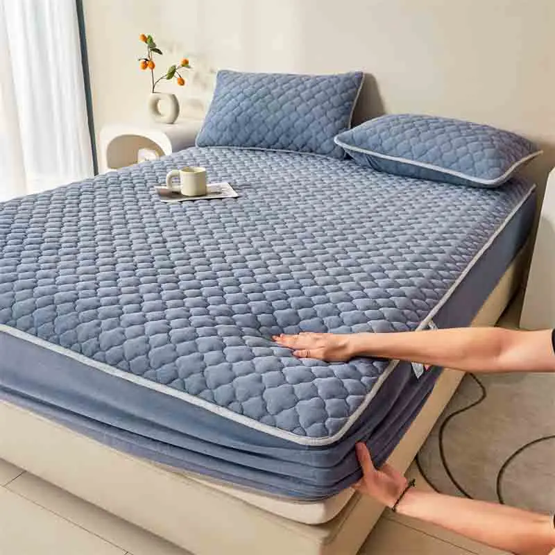Оптовая цена серый матрас размера «queen-king-Size» съемный чехол на кровать 360 градусов полный защитный для матраса кровати
